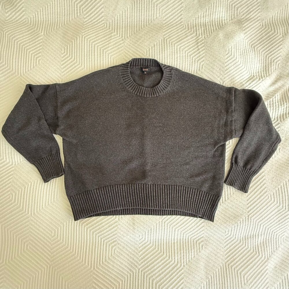 Organic Cotton Boyfriend Crew Sweater, Quince, Size M - Picture 2 of 6